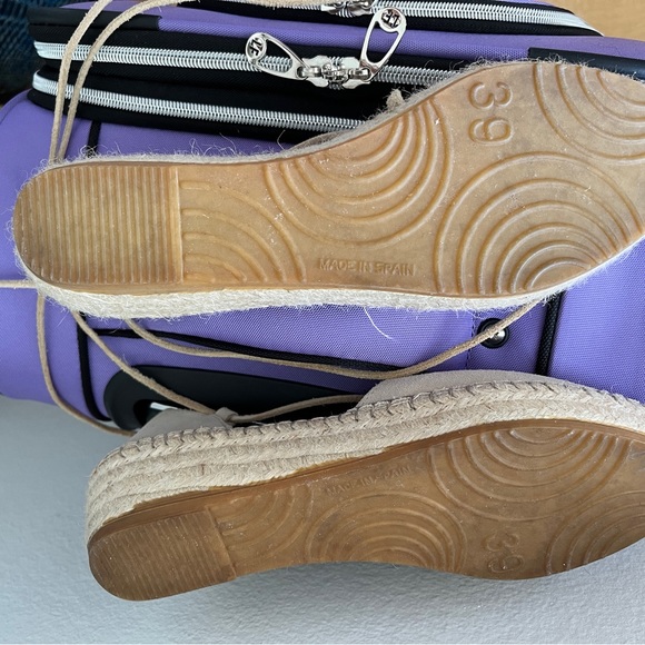 Fabiolas Spanish Espadrilles Alpargatas Suede Leather Almond Toe Ankle Ties 39 - Picture 9 of 11